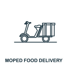 Moped Food Delivery icon from fastfood collection. Simple line element Moped Food Delivery symbol for templates, web design and infographics