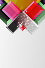 Metal arrow shape background. Abstract geometric background with 3d effect composition For Wallpaper, Banner, Background, Card, Book Illustration, landing page