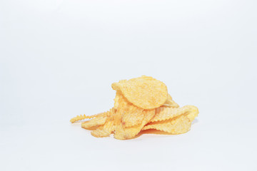 potato chips isolated on white background