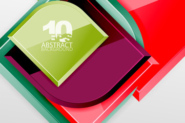 Glossy glass squares with round elements geometric composition. Abstract geometric background with 3d effect composition For Wallpaper, Banner, Background, Card, Book Illustration, landing page