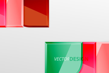 Glossy glass squares with round elements geometric composition. Abstract geometric background with 3d effect composition For Wallpaper, Banner, Background, Card, Book Illustration, landing page