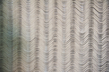 Asbestos cement roofing sheets, corrugated panels, stacked