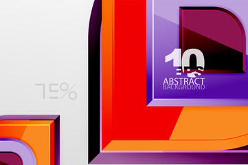 Glossy glass squares with round elements geometric composition. Abstract geometric background with 3d effect composition For Wallpaper, Banner, Background, Card, Book Illustration, landing page