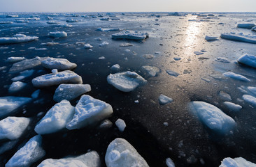 Drift ice in Hokkaido, Japan