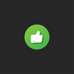 Thumb up icon in trendy flat style isolated on black background. Vector illustration