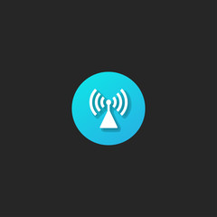 Mobile wireless connection icon in trendy flat style isolated on black background. Vector illustration