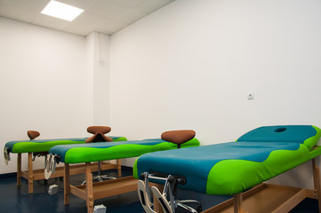Empty football changing room