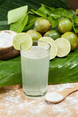 Baking soda - sodium bicarbonate, Water and lemon. 