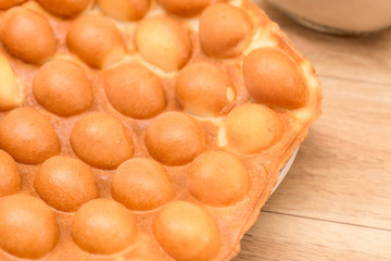 Traditional Hong Kong waffle soft and crunchy from oven, Hong Kong Egg,egg puff