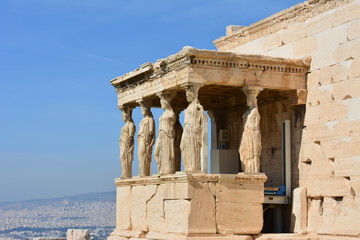 Caryatids in Erechtheum Acropolis Athens Greece