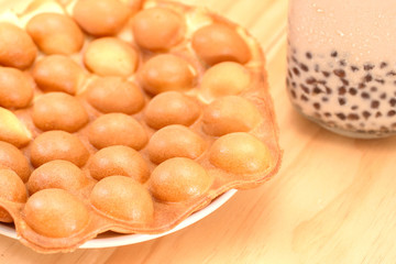 Traditional Hong Kong waffle soft and crunchy from oven, Hong Kong Egg,egg puff