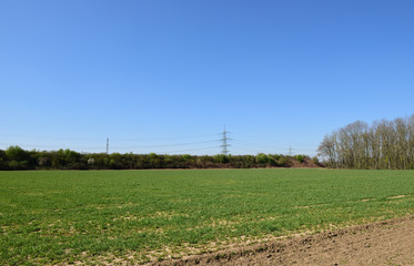 feld und strom leitung mast in neuss
