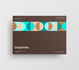 Creative business presentation vector A4 horizontal orientation front page mock up. Modern corporate report cover abstract geometric illustration design layout. Company identity brochure template.