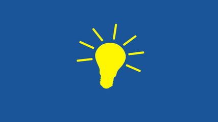 Best yellow bulb icon,Bulb icon on blue background,science bulb