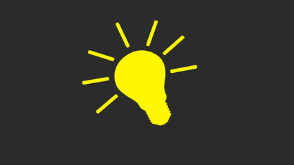 New yellow bulb icon on gray background,Light bulb icon