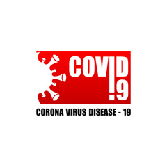 Modern, clean and simple logo design for Corona Virus Disease 19 with clear background and font - EPS10 - Vector.