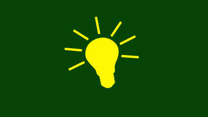 Amazing yellow bulb icon on green background,New bulb icon
