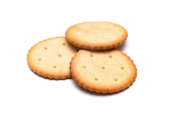 three crackers cookie on a white background
