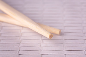 Chopsticks close up. Two wooden chopsticks.