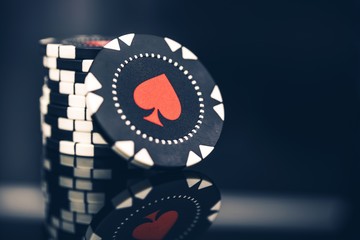 Casino Games Chips Closeup