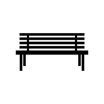 Bench park vector icon. Garden bench silhouette furniture chair. Street wooden seat