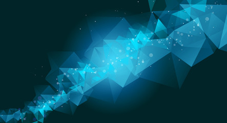 Abstract glowing blue polygon background
