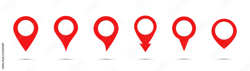 Poster pointer map. vector isolated collection of map pointers. gps location symbol. red location pin map p