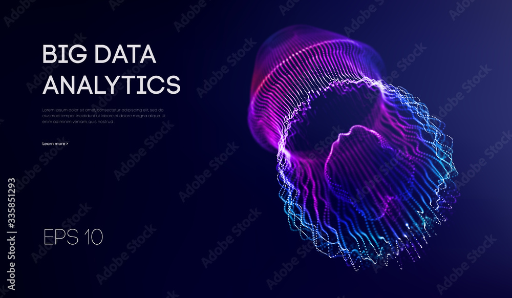 Fototapete big data visualization. background 3d .big data connection background. cyber technology ai tech wire