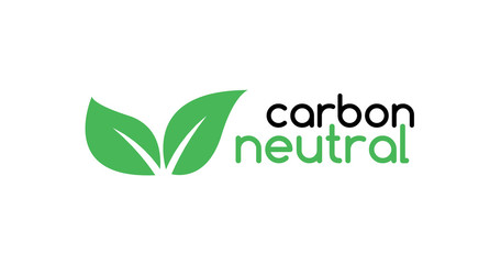 Carbon neutral icon logo. CO2 energy monoxide carbon ecology background label concept. - obrazy, fototapety, plakaty