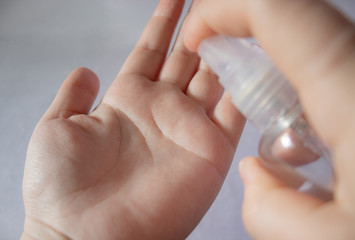 Coronavirus prophylaxis, thorough hand treatment with an alcohol antiseptic, protection of hands and health from coronavirus