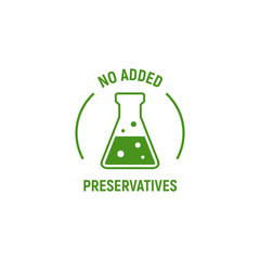No added preservatives icon. Chemical artificial free food. No additives vector symbol logo