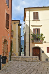 A narrow street in a small village in central Italy