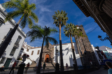 Old baroque chuch of Iglesia El Salvador in the center of Santa Cruz De La Palma. Canary Islands, Spain.