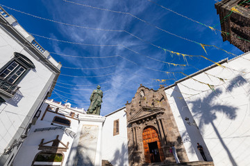 Fototapeta na wymiar Old baroque chuch of Iglesia El Salvador in the center of Santa Cruz De La Palma. Canary Islands, Spain.
