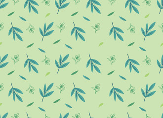 Beautiful Tropical Green Leave Seamless Pattern Design.
