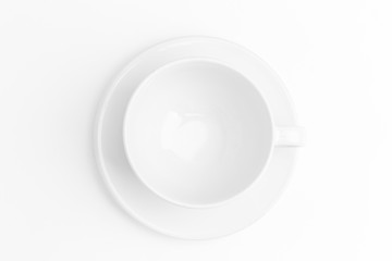 white background with white utensils, top view, nobody