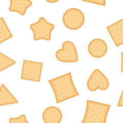 Vector cookie seamless pattern, Biscuit cookie background