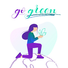 Save the planet concept color vector illustration