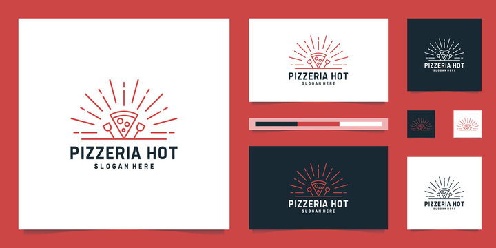 logo design pizzeria hot. symbol vector Italian pizza restaurant.