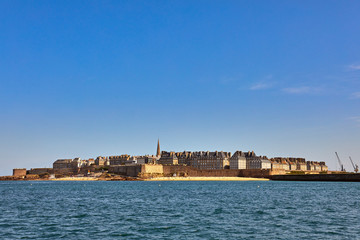 Fototapeta na wymiar Image of Saint Malo from the sea, Brittany France