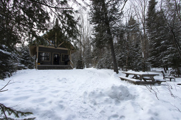 Un chalet dans la neige