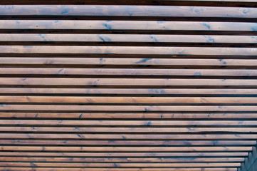 Wooden canopy in the sunshine