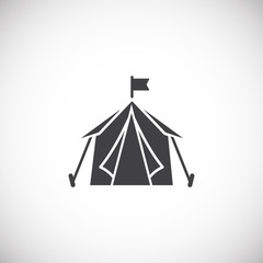 Tent related icon on background for graphic and web design. Creative illustration concept symbol for web or mobile app