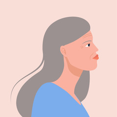 girl profile on isolated background vector illustration