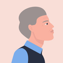 man profile on isolated background vector illustration