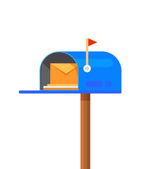 Mail box vector icon. Post mailbox letter illustration. Letterbox flat delivery icon