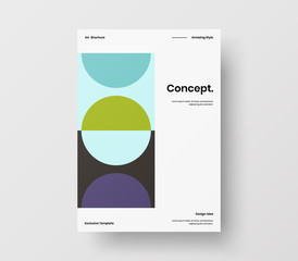 Fototapeta premium Amazing business presentation vector A4 vertical orientation front page mock up. Modern corporate report cover abstract geometric illustration design layout. Company identity brochure template.