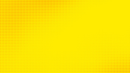 Fototapeta premium Dots halftone yellow orange color pattern gradient texture with technology digital background. Dots pop art comics with summer background.