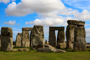 Stonehenge (England), UK - August 06, 2015: Stonehenge megalithic site, Amesbury, Wiltshire ,...