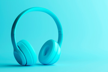 3d render of headphones image in minimal style